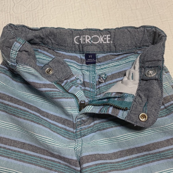 3T (6/$20) Teal Cotton Striped Shorts by Cherokee - Picture 7 of 15